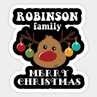 Family Christmas - Merry Christmas ROBINSON family, Family Christmas Reindeer T-shirt, Pjama T-shirt Sticker